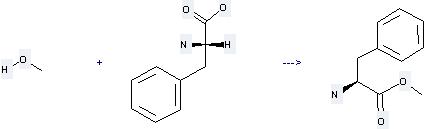 The L-Phenylalanine, methylester can be obtained by L-Phenylalanine and Methanol.